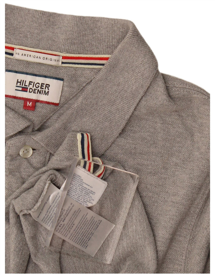 Мужская рубашка-поло Tommy Hilfiger из хлопка среднего серого цвета