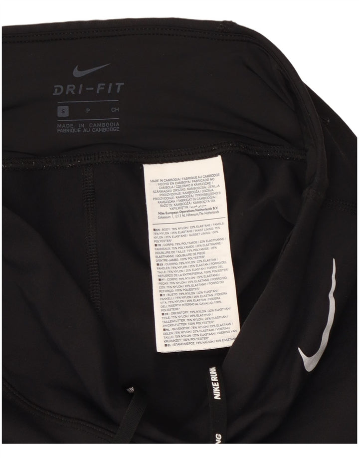 Женские леггинсы Nike Dri Fit UK 8, маленькие черные нейлоновые