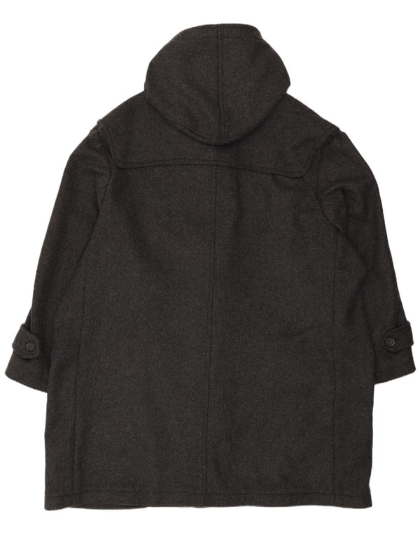 Винтажный мужской дафлкот свободного кроя с капюшоном, Великобритания 50, 4XL, серая шерсть