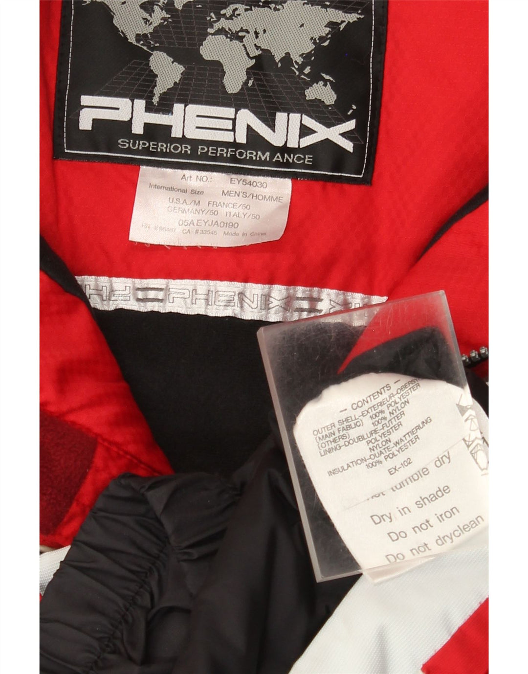 Мужская лыжная куртка Phoenix IT 50, большая красная, полиэстер с цветными блоками