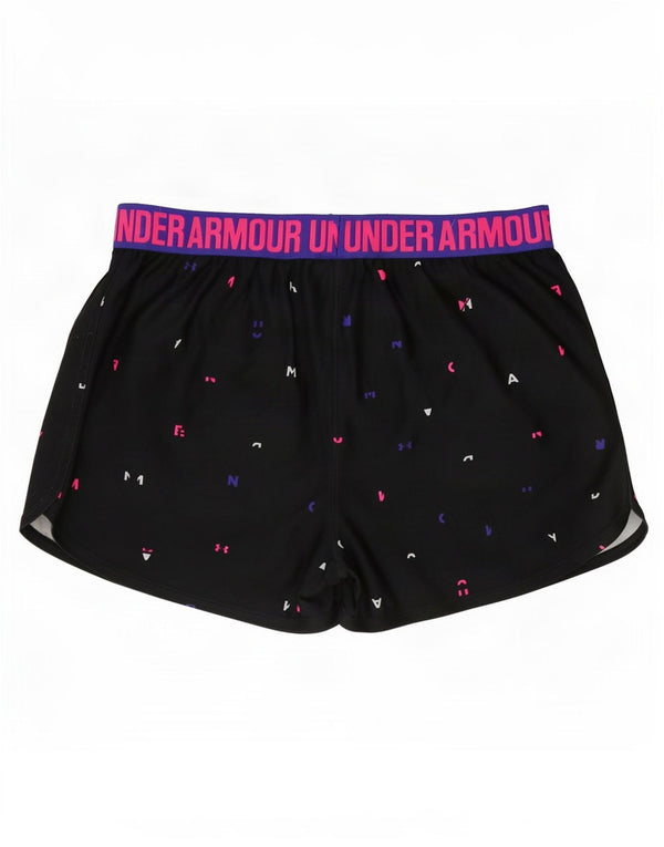 Спортивные шорты Under Armour для девочек Heat Gear 13–14 лет, размер XL, черные пятнистые