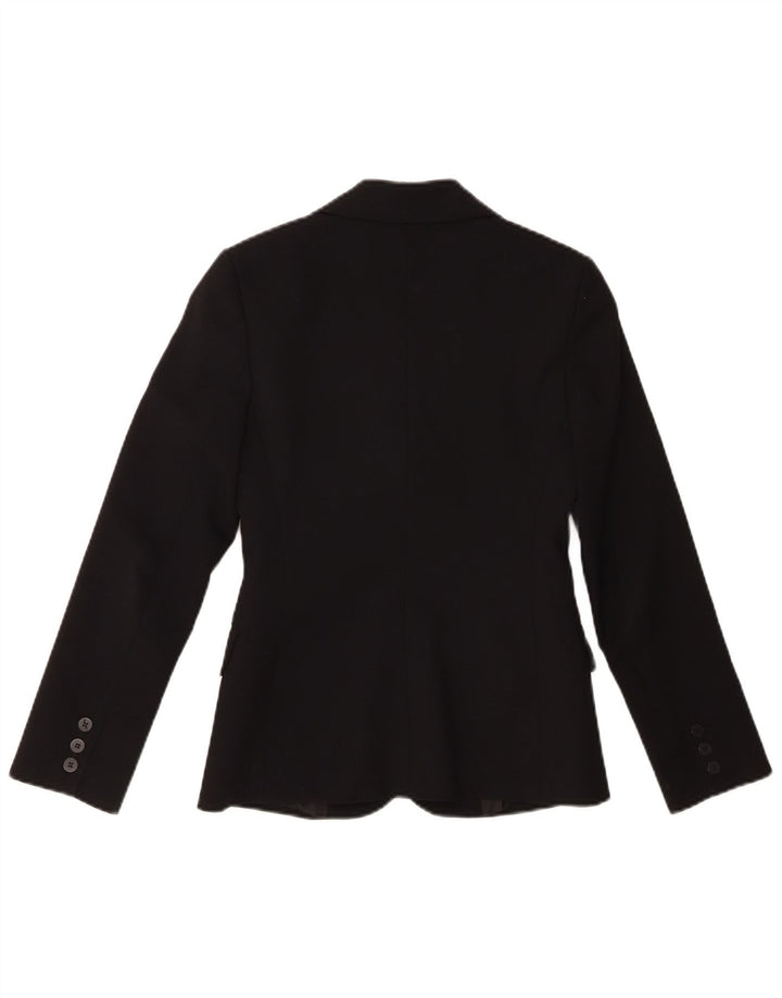 BENETTON Womens 3 Button Blazer Jacket IT 38 XS Black Polyester