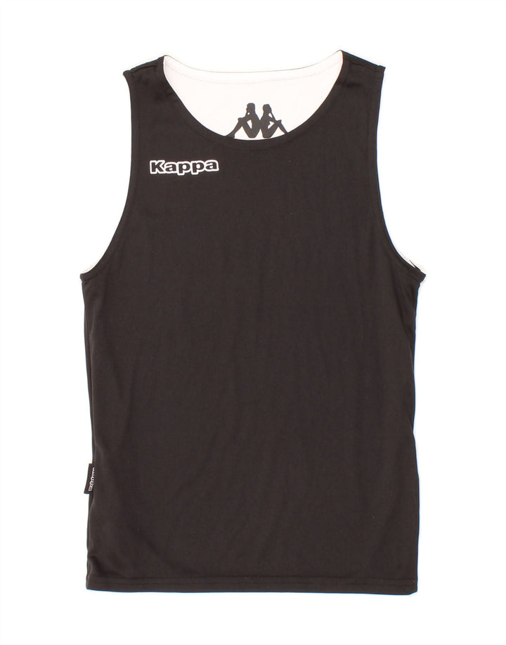 KAPPA Womens Reversible Vest Top UK 10 Small Black Colourblock Polyester Vintage Kappa and Second-Hand Kappa from Messina Hembry 