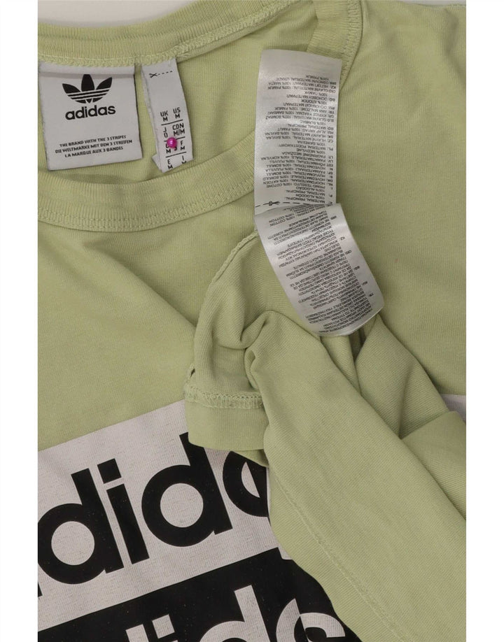 Adidas Мужская футболка с рисунком Топ среднего зеленого цвета из хлопка