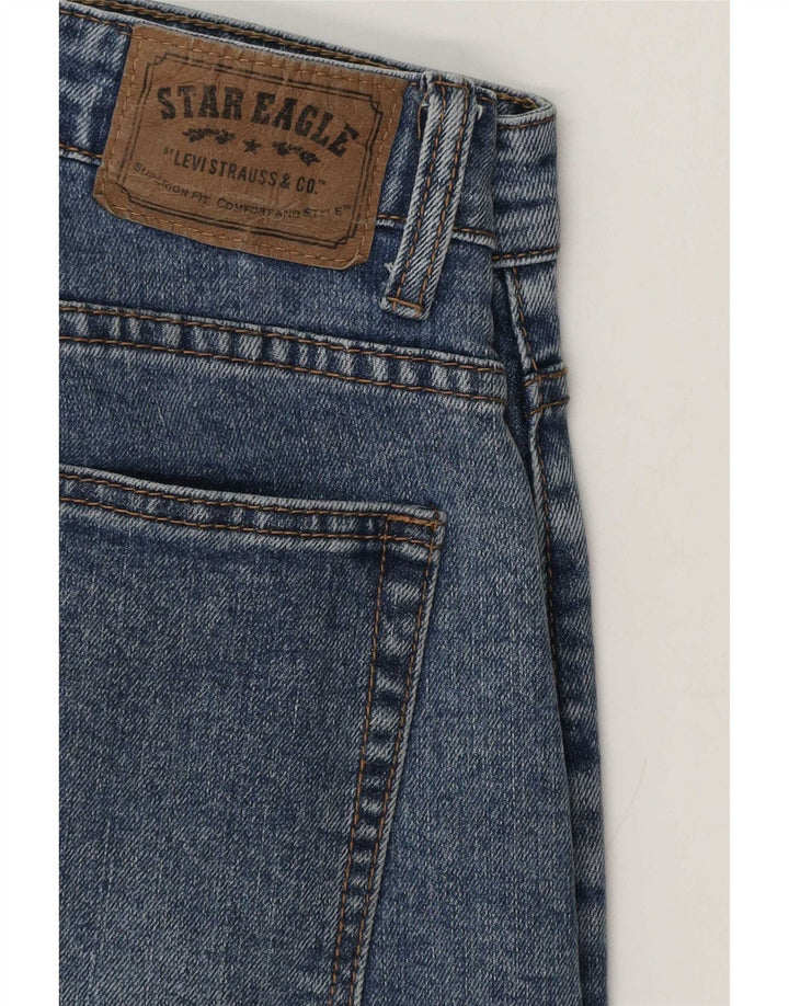 Мужские потертые узкие джинсы Levi's W32 L30 синие