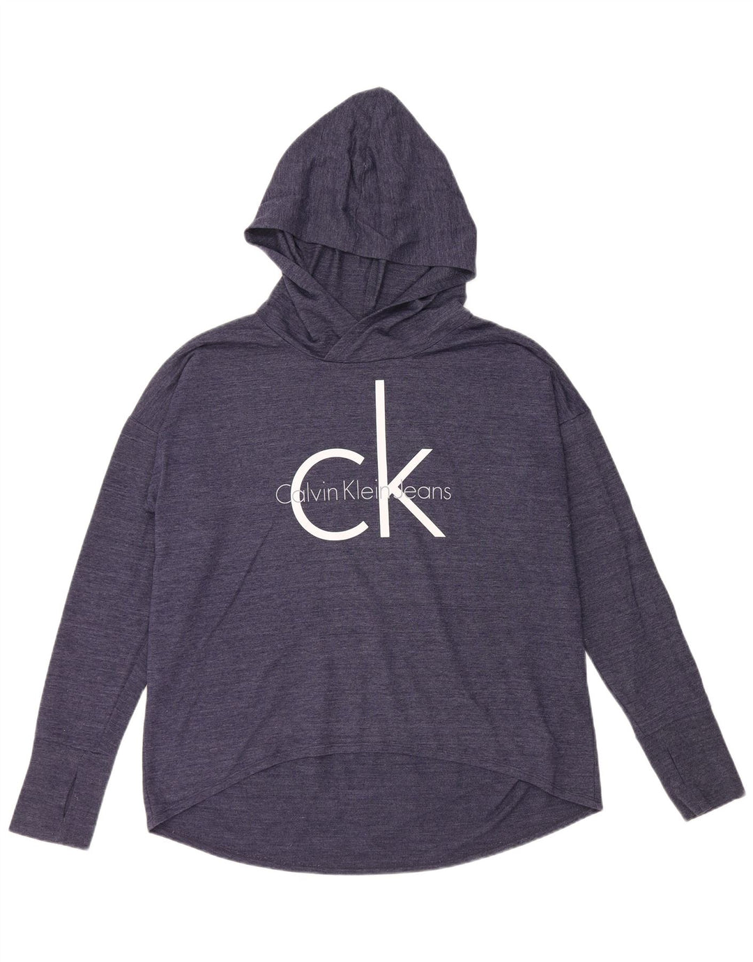 CALVIN KLEIN JEANS Женский топ с рисунком с длинным рукавом UK 16, темно-синий, большой размер