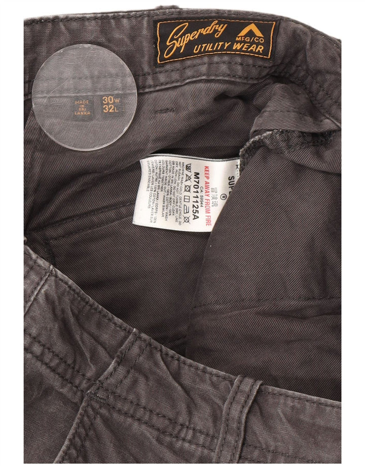 Мужские прямые брюки-карго Superdry W30 L32, серые, хлопковые
