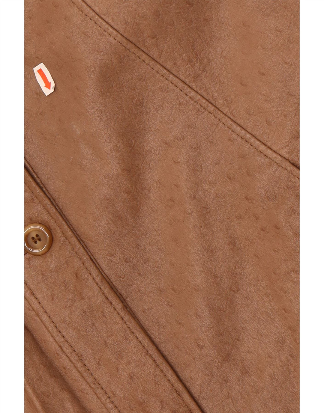 Винтажное женское кожаное пальто оверсайз EU 40, кожа среднего бежевого цвета