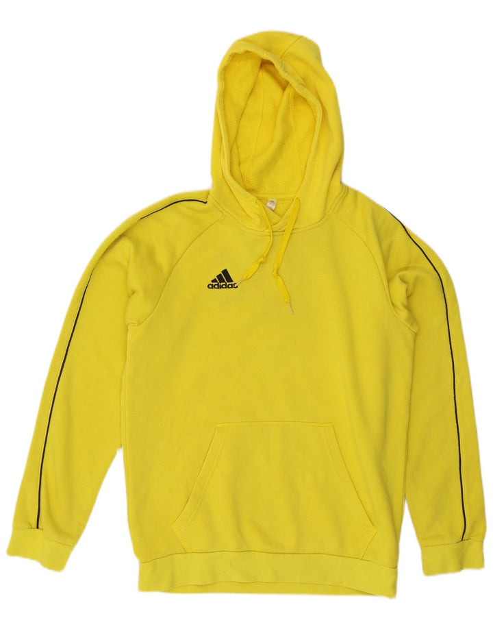 Мужской джемпер с капюшоном ADIDAS из хлопка среднего желтого цвета