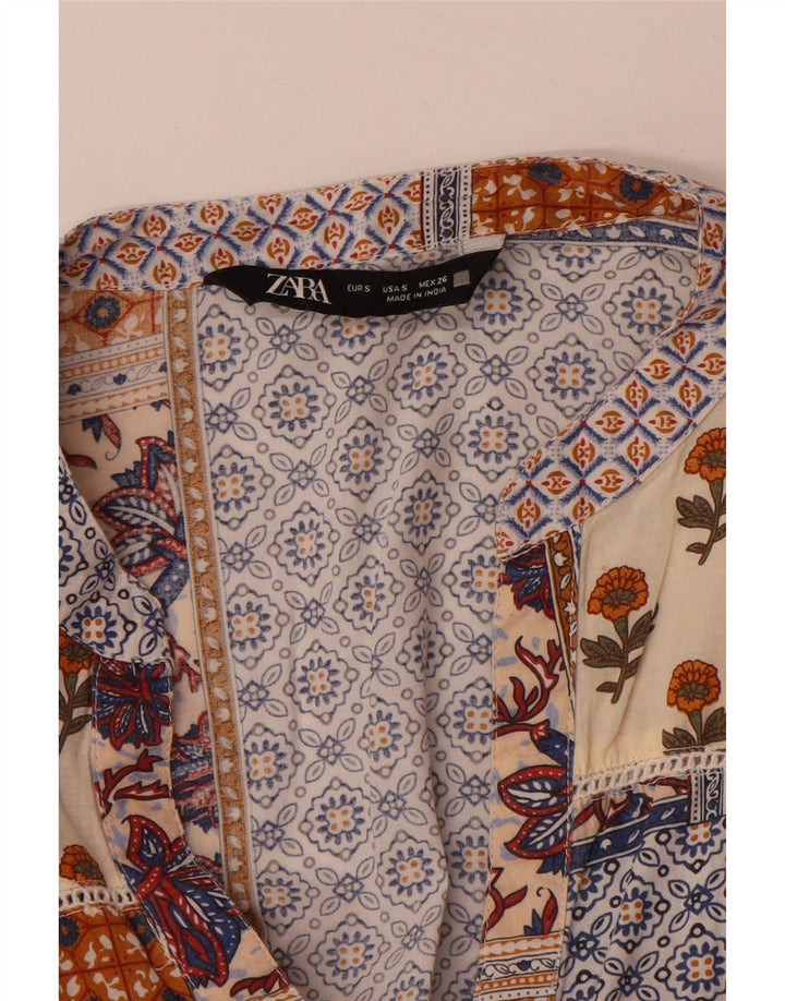 Женское многоярусное платье Zara с длинным рукавом, Великобритания, 10 маленьких разноцветных пэчворков
