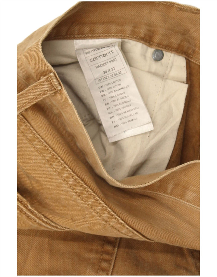 Мужские узкие джинсы Carhartt W34 L32, коричневые, хлопок