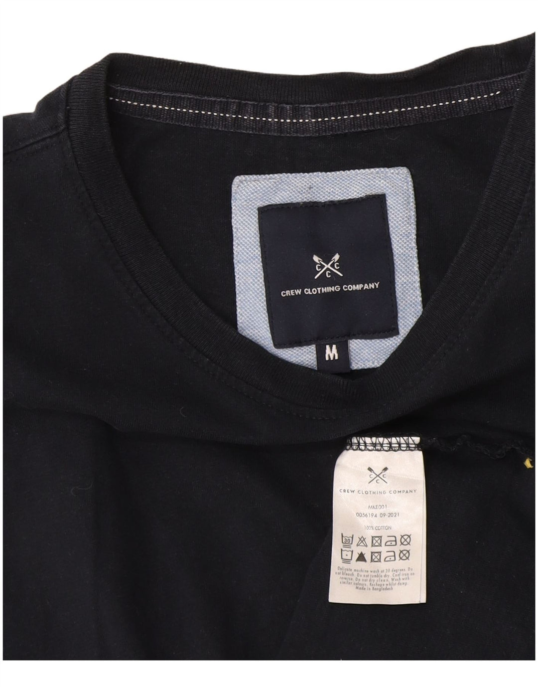 Crew Clothing Мужская футболка Верх среднего размера Темно-синий хлопок