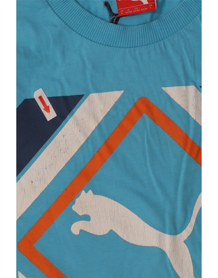 Мужская футболка с рисунком Puma, большая синяя