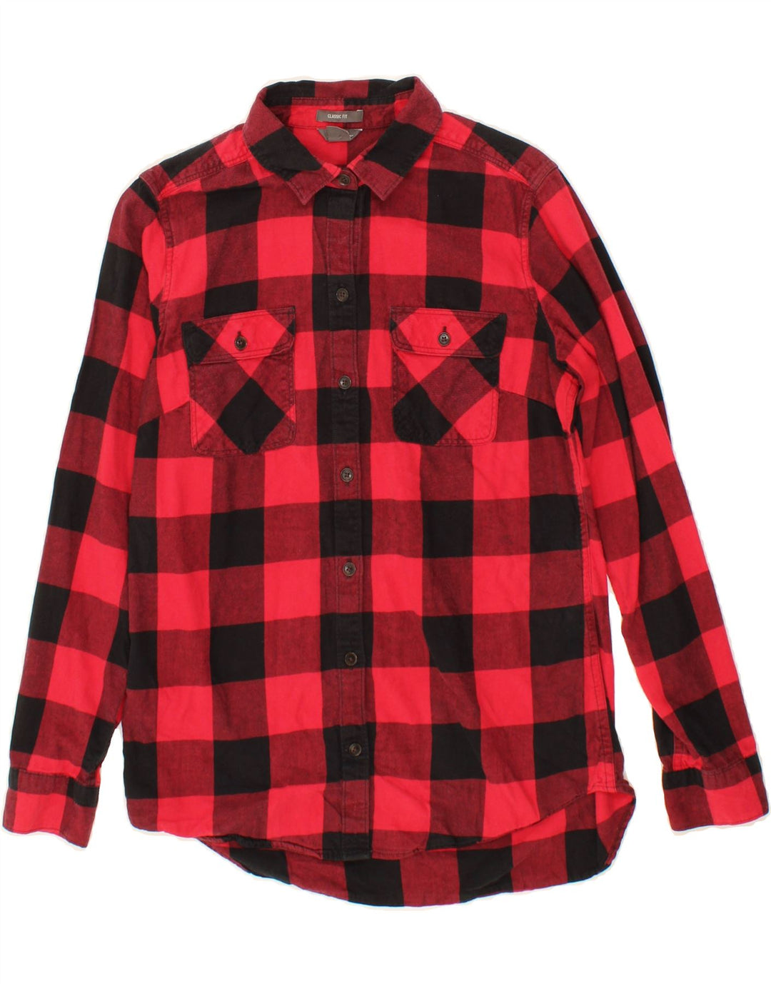 EDDIE BAUER Womens Classic Fit Flannel Shirt UK 10 Small Red Gingham Vintage Eddie Bauer and Second-Hand Eddie Bauer from Messina Hembry 
