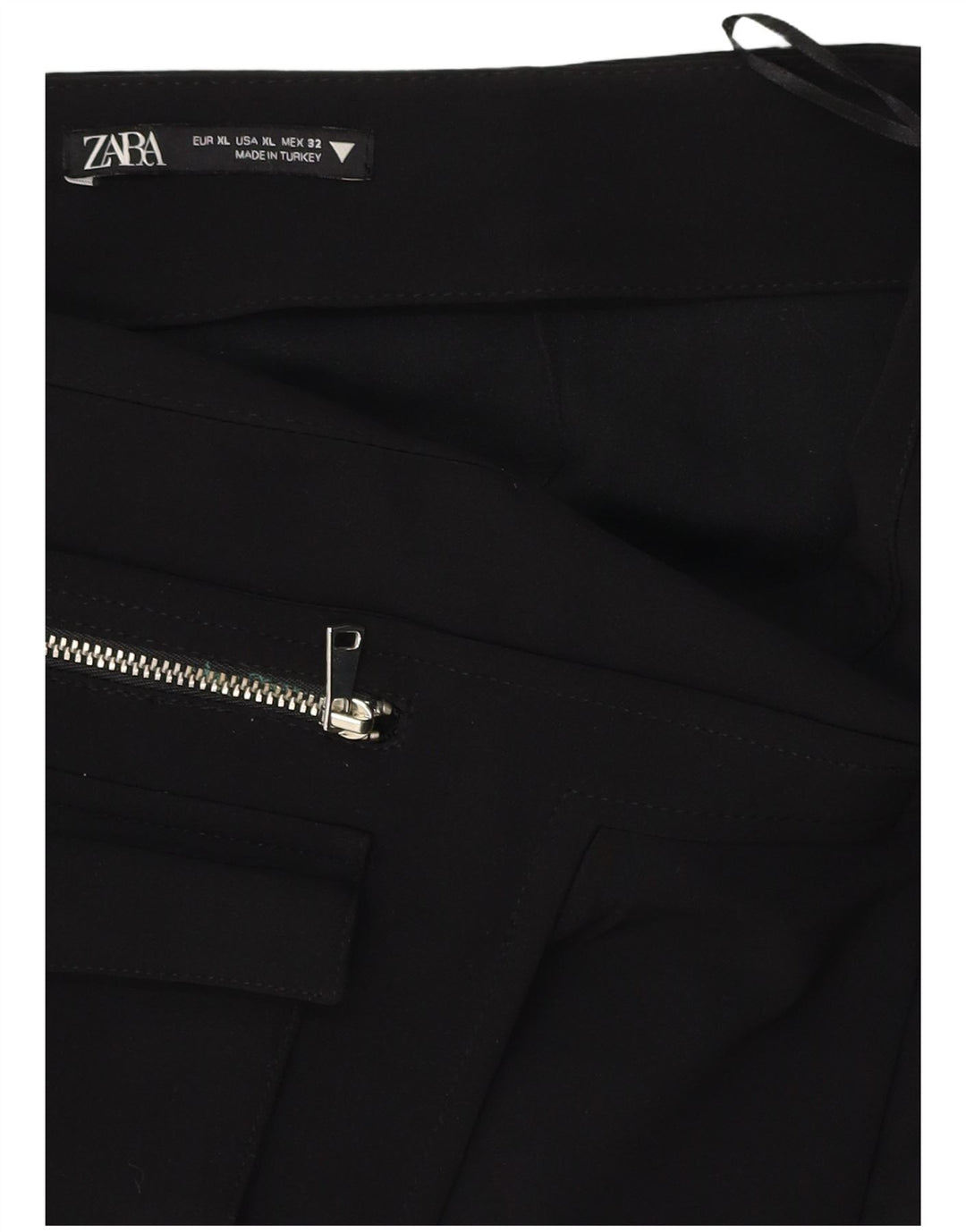 Женская мини-юбка с завышенной талией ZARA XL W32, черный полиэстер