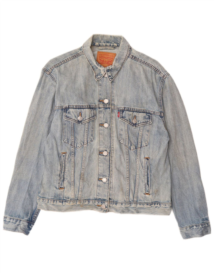 LEVI'S Womens Denim Jacket UK 16 Large Blue Cotton