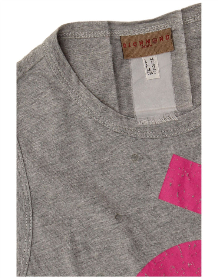 Женский укороченный жилет с графическим рисунком Richmond UK 12, средний серый цвет