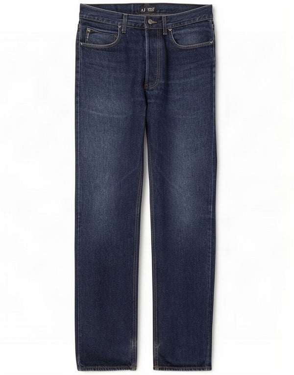 Armani Мужские прямые джинсы W33 L32, синий хлопок
