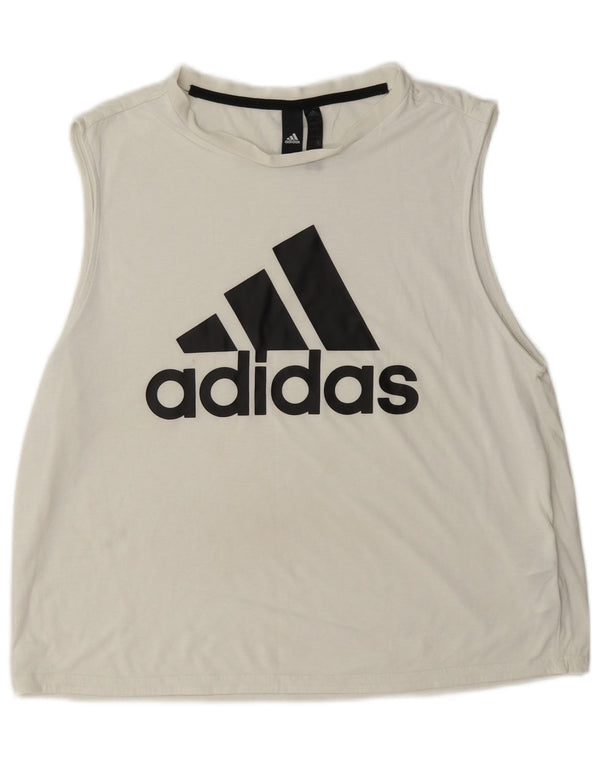 Женский жилет Adidas с графическим рисунком UK 16/18, большой белый спортивный полиэстер