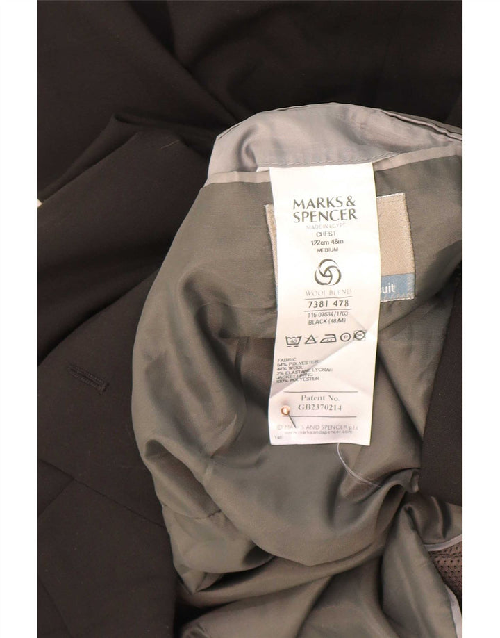 Мужской пиджак с 3 пуговицами Marks & Spencer UK 48 2XL, черный полиэстер