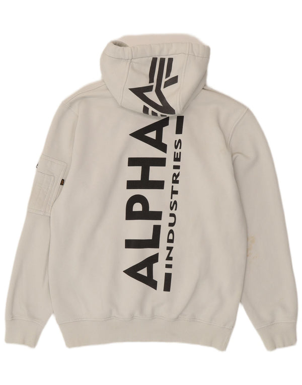 ALPHA INDUSTRIES Мужской джемпер с капюшоном с рисунком, большой белый хлопок, хлопок