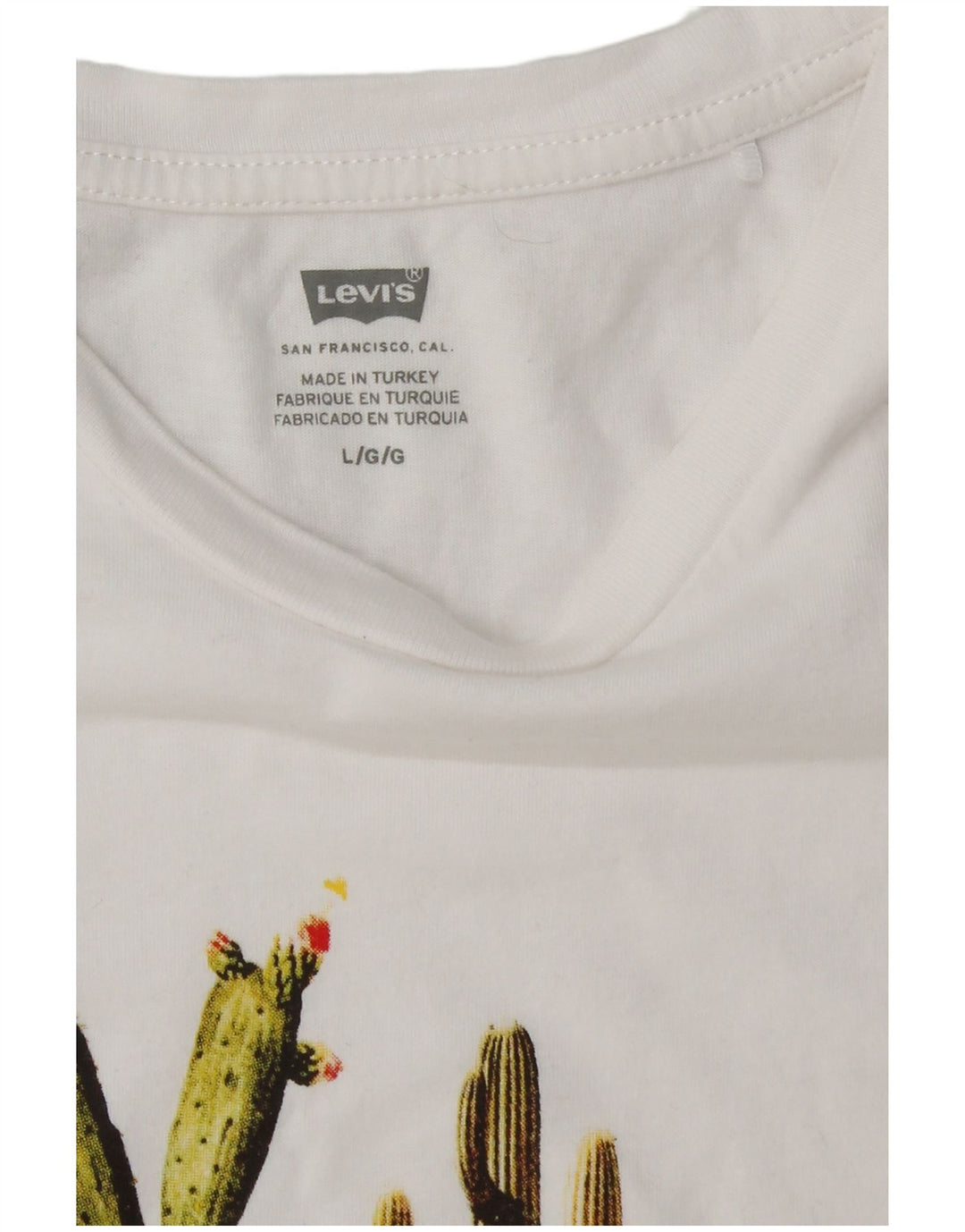 Женская футболка с рисунком LEVI'S Top UK 14, большая белая