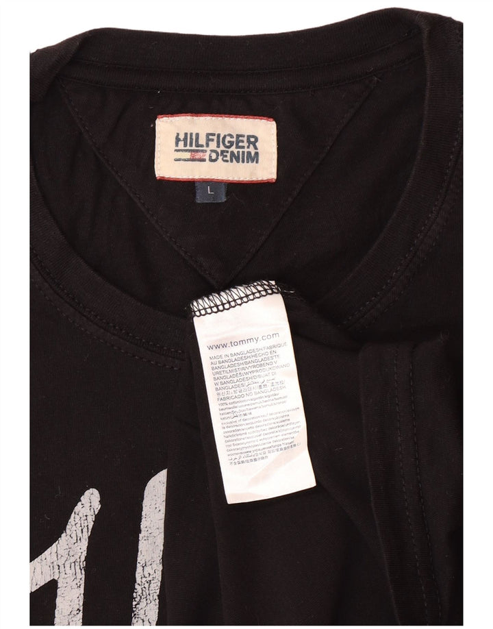 Мужская футболка с рисунком TOMMY HILFIGER New York, большой черный хлопковый топ