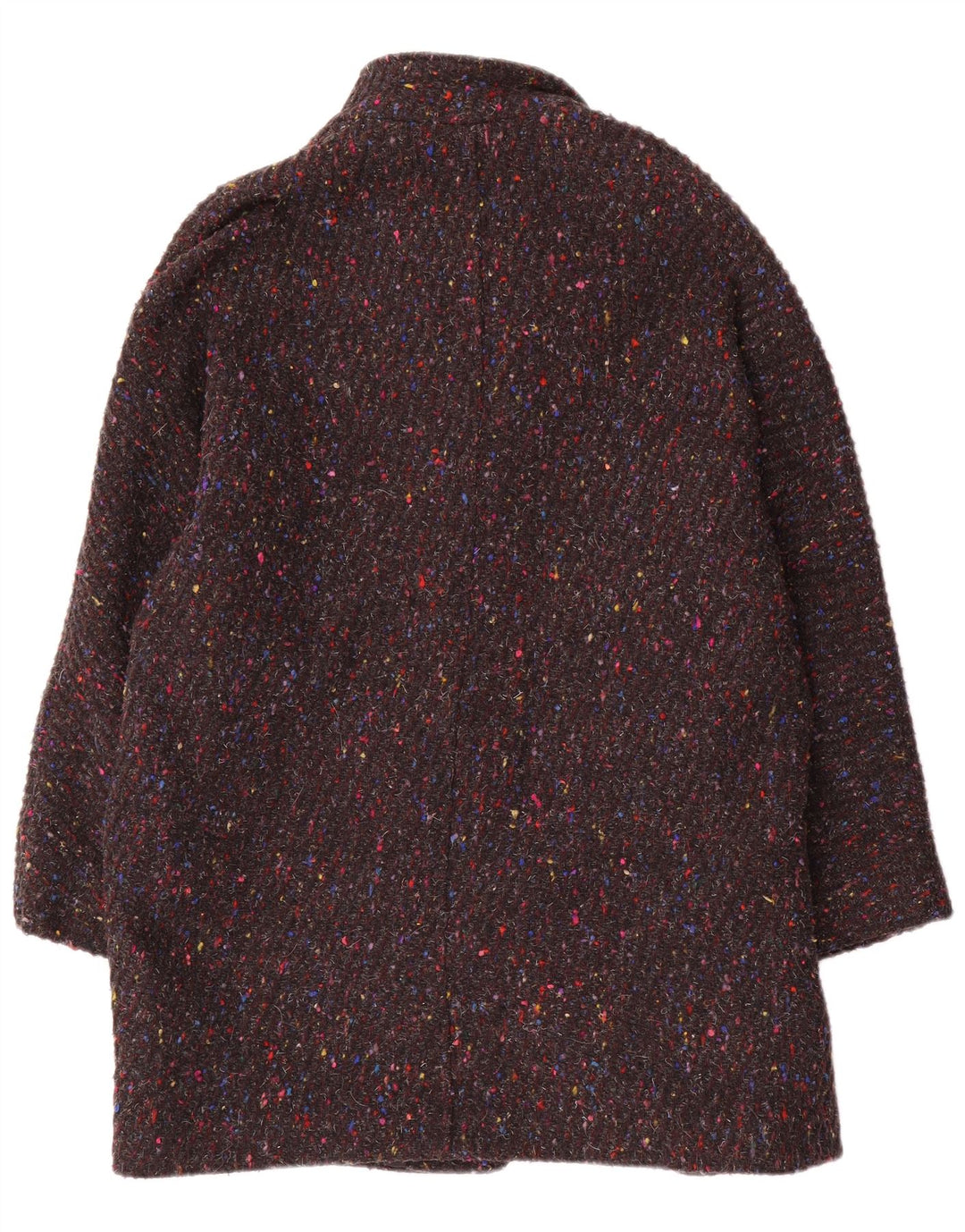 ВИНТАЖНОЕ женское пальто оверсайз EU 40, средний серый цвет в крапинку, шерстяное