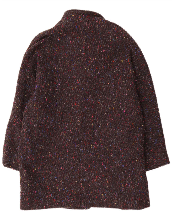 ВИНТАЖНОЕ женское пальто оверсайз EU 40, средний серый цвет в крапинку, шерстяное