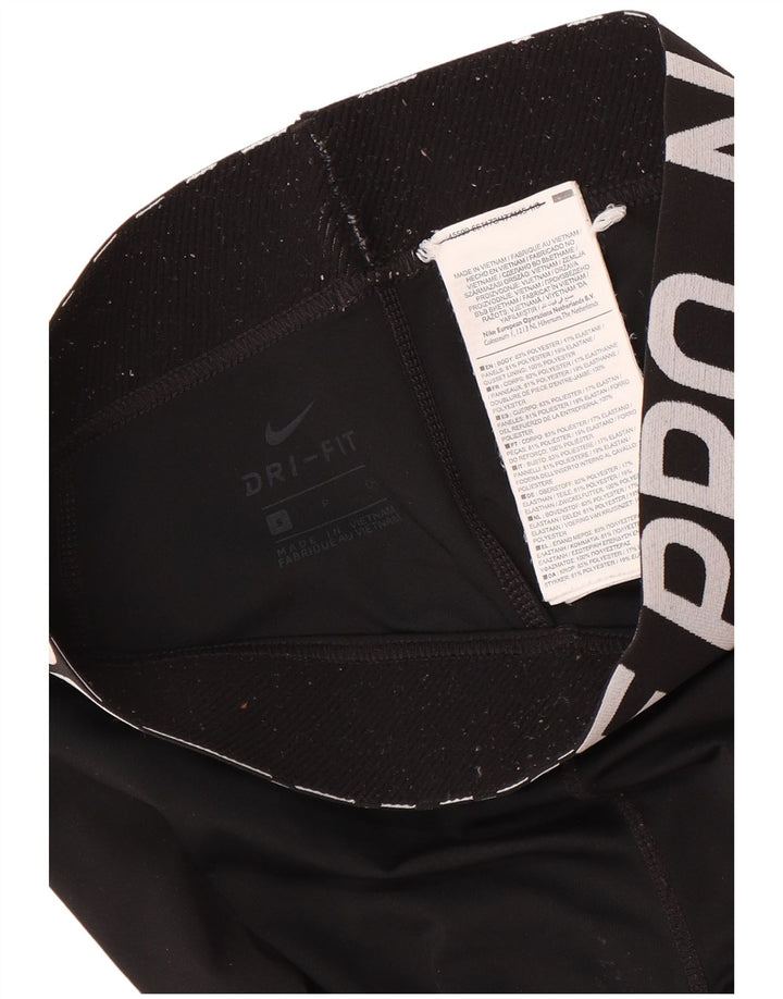 Женские леггинсы с рисунком Nike Dri Fit UK 8, маленькие черные, полиэстер