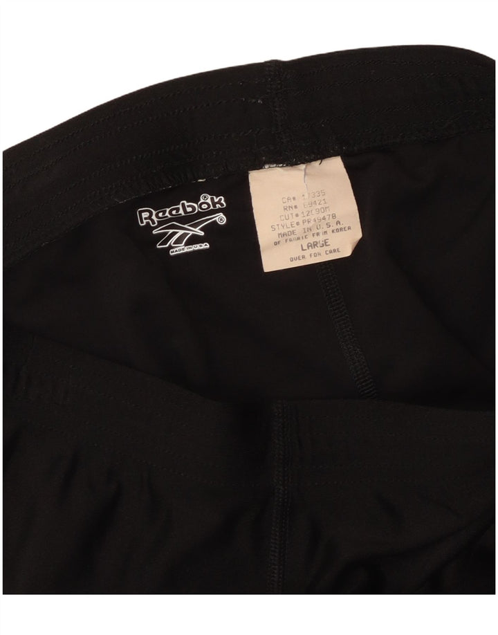Женские леггинсы Reebok UK 14, большие черные нейлоновые