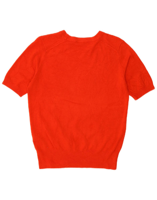 Женский джемпер с короткими рукавами и круглым вырезом Zara UK 14, средний красный вискоза