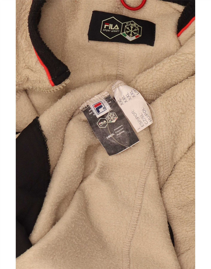 Мужская флисовая куртка Fila UK 44 2XL бежевый полиэстер с цветными блоками