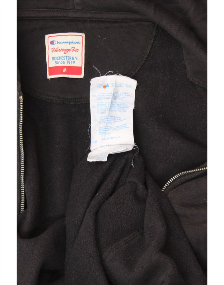 Женский свитер с капюшоном и молнией CHAMPION Heritage Fit UK 14, средний черный хлопок