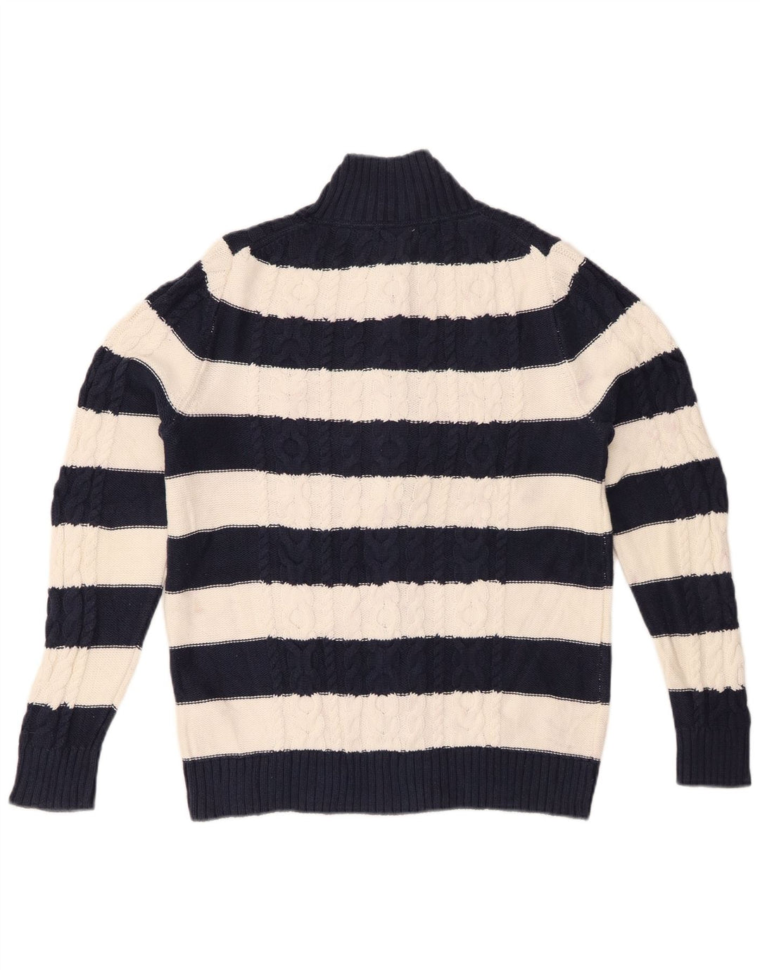 Женский кардиган L.L.BEAN свитер UK 14 средний темно-синий в полоску хлопок