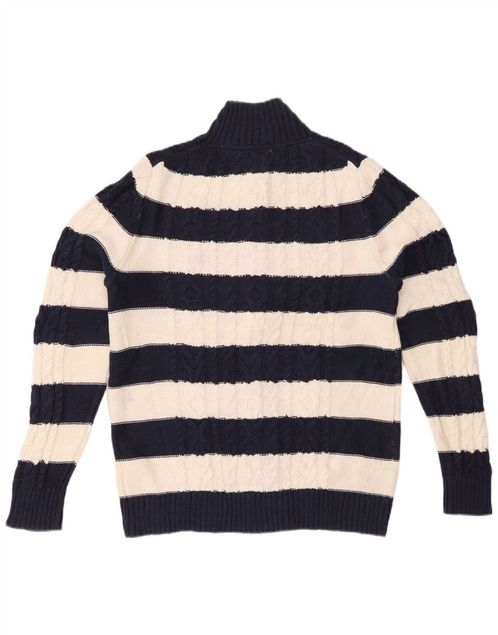 Женский кардиган L.L.BEAN свитер UK 14 средний темно-синий в полоску хлопок