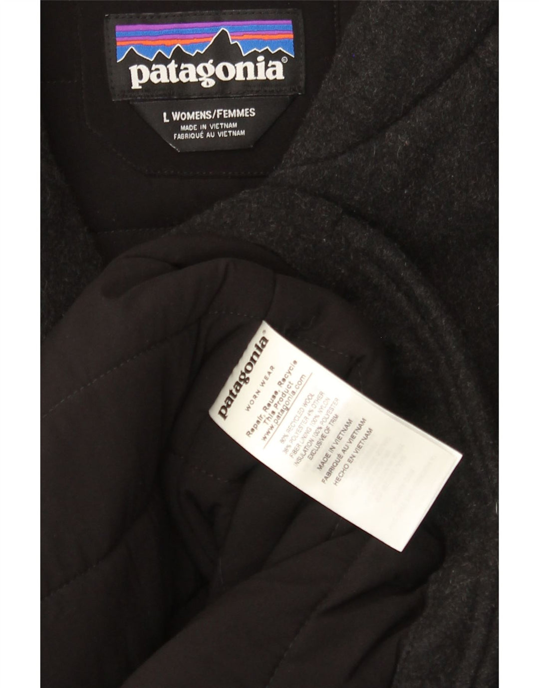 Женское пальто Patagonia UK 16, большое, серое, шерстяное
