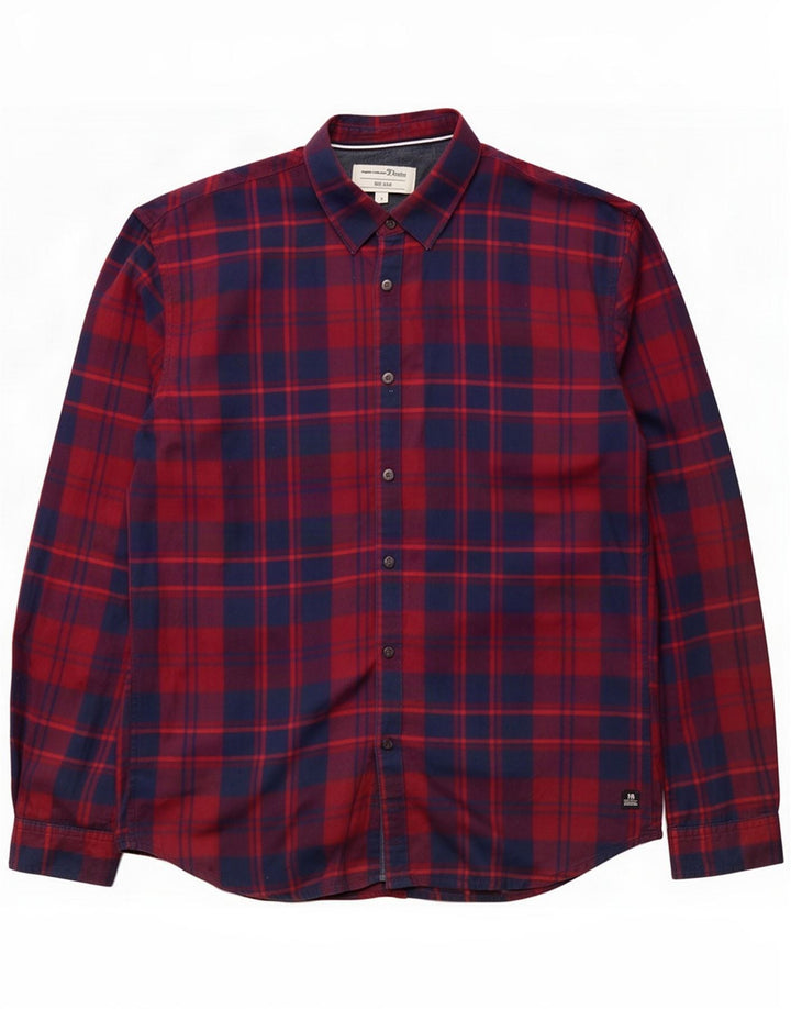 Мужская фланелевая рубашка Tom Tailor XL, хлопок в красную клетку