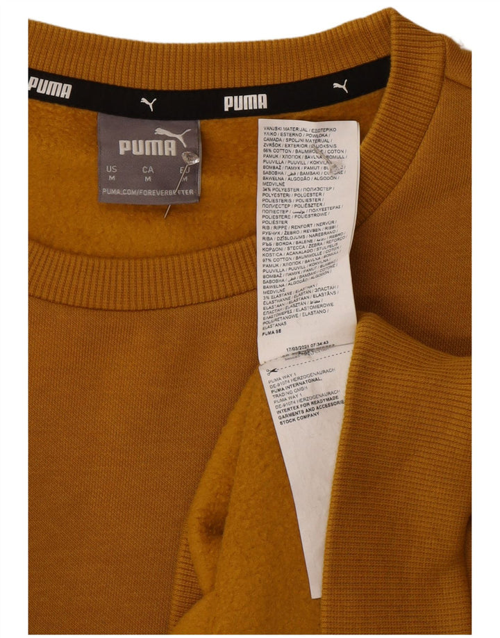 Мужской свитшот Puma, хлопковый джемпер среднего желтого цвета
