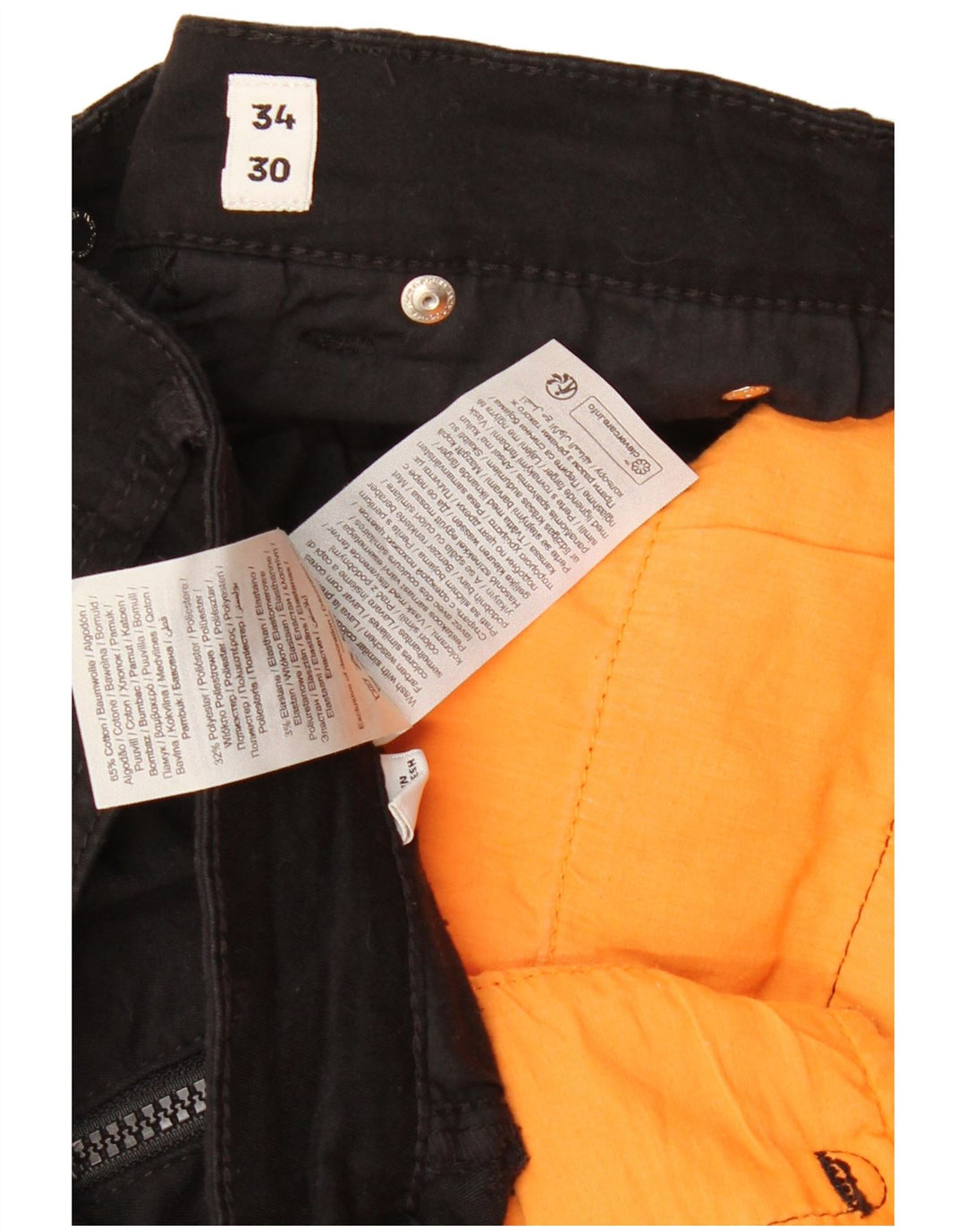 JACK & JONES Мужские укороченные брюки карго W34 L26, черный хлопок