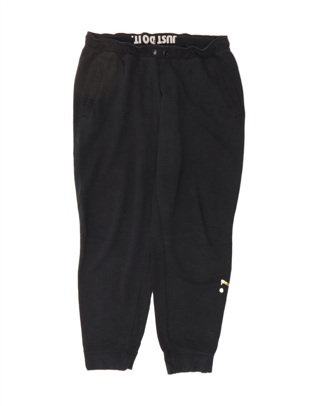 NIKE Mens Graphic Tracksuit Trousers Joggers Large  Black Vintage Nike and Second-Hand Nike from Messina Hembry 