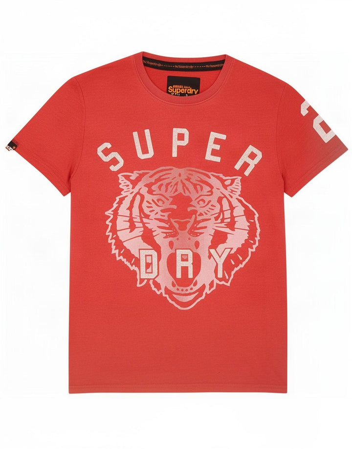 Superdry Мужская футболка с рисунком Топ среднего красного цвета из хлопка