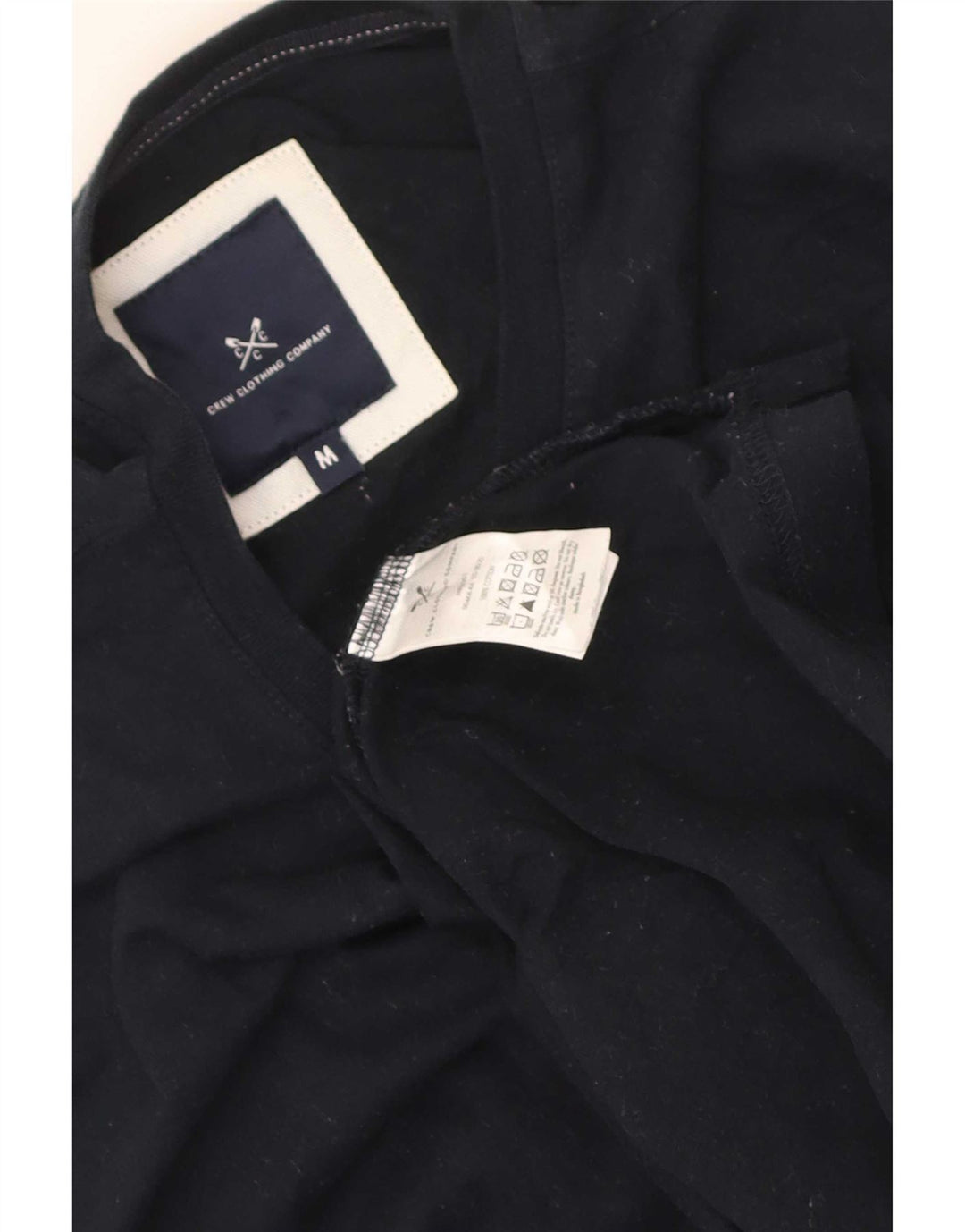 Crew Clothing Мужская футболка Верх среднего размера Темно-синий хлопок