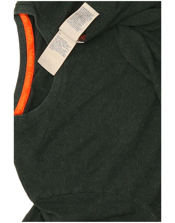 Мужской топ Superdry с длинным рукавом, маленький зеленый хлопок
