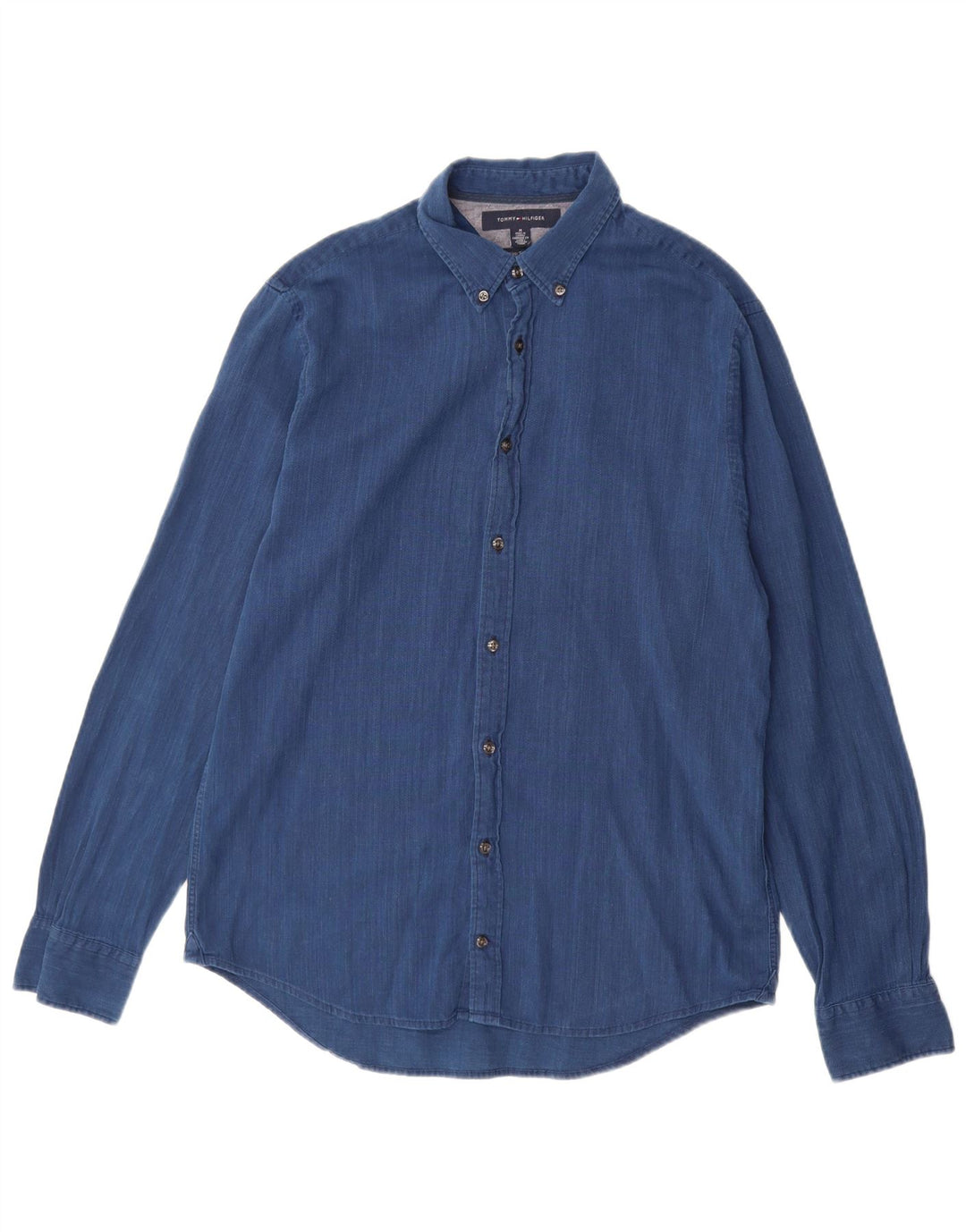 TOMMY HILFIGER Мужская рубашка New York Fit из хлопка среднего синего цвета