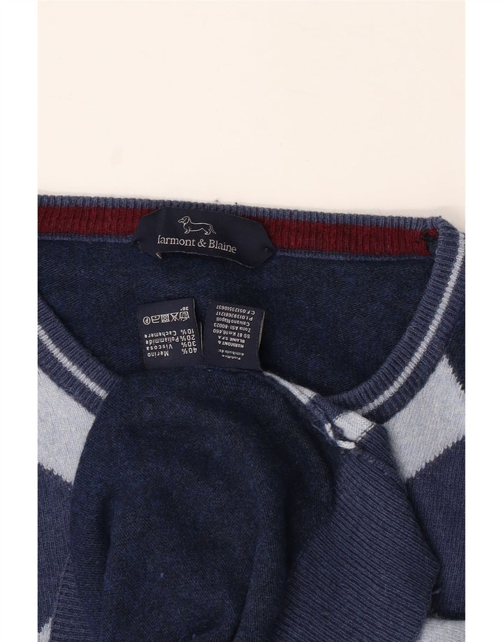 HARMONT & BLAINE Мужской джемпер с вырезом лодочкой, большой темно-синий