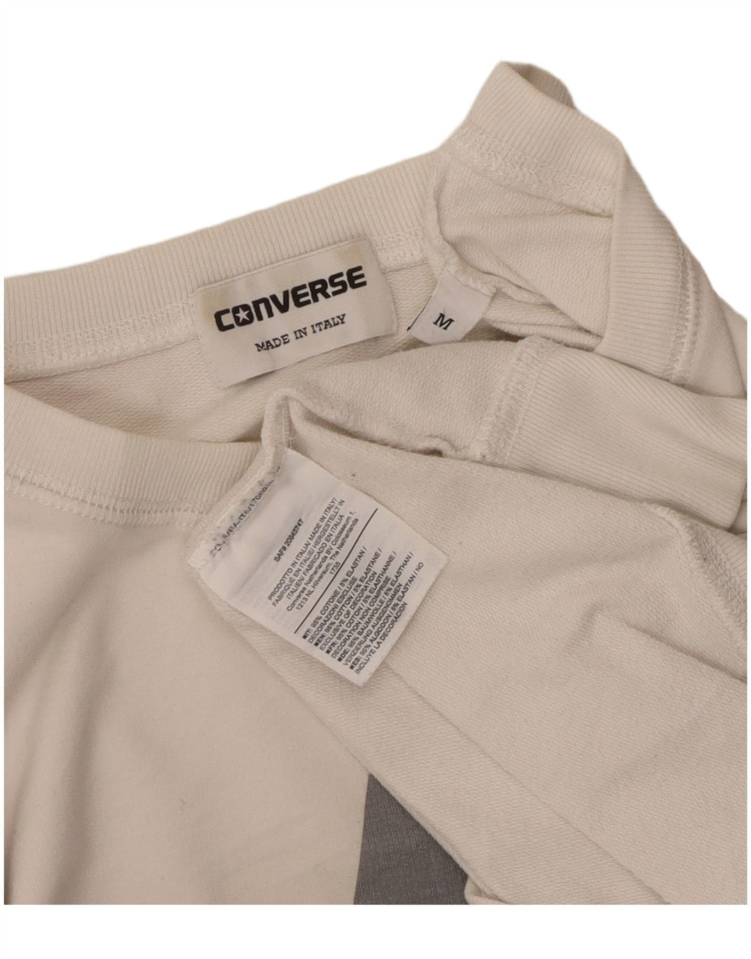 Мужской свитшот с рисунком Converse All Star, хлопковый джемпер среднего размера белого цвета