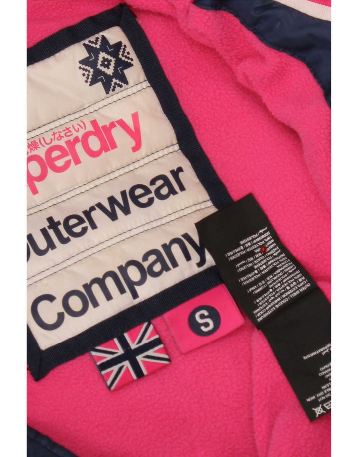 Женская утепленная куртка с капюшоном Superdry UK 10, маленький темно-синий полиэстер