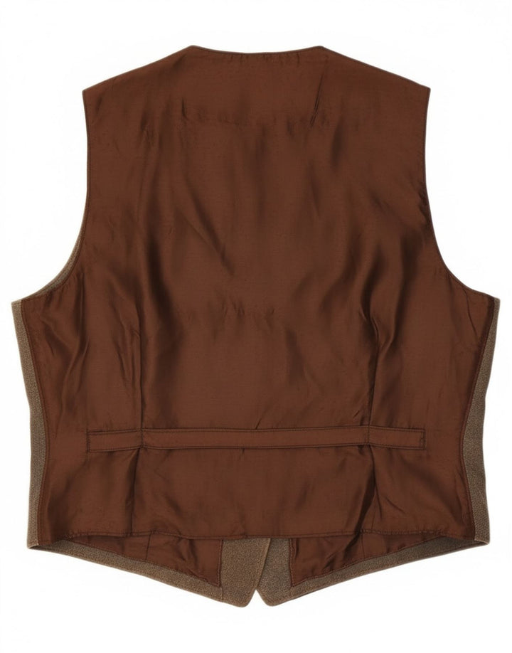 Винтажный мужской кожаный жилет IT 58 2XL Коричневый кожаный