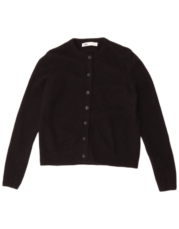 Женский кардиган Zara UK 14, большой черный шерстяной свитер